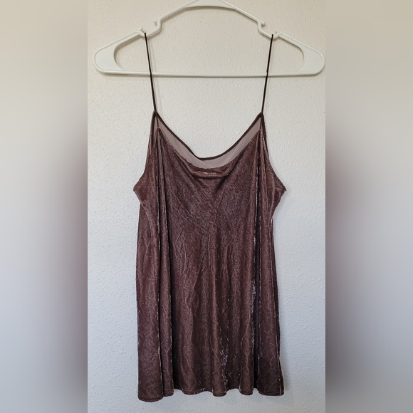 VINCE velvet spaghetti strap tank top size large. - Picture 2 of 7